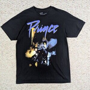 Prince Purple Rain T-Shirt Mens Large Official Estate Black Album Cover Tee